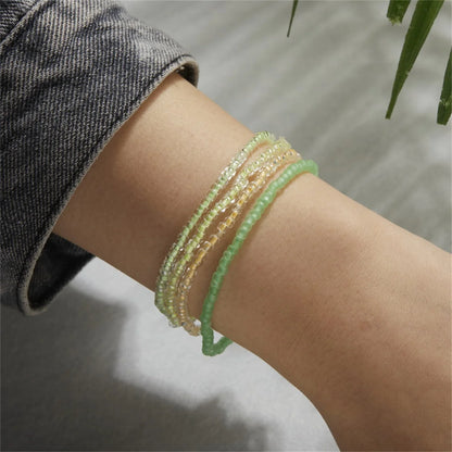 4PCS Glow in the Dark Bracelets Set for Women – Luminous Resin Elastic Stretch Bracelet Stack