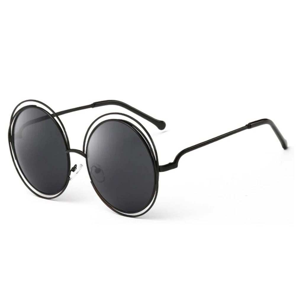 Women's Metal Frame Oversized Mirror Sunglasses