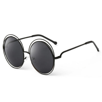 Women's Metal Frame Oversized Mirror Sunglasses