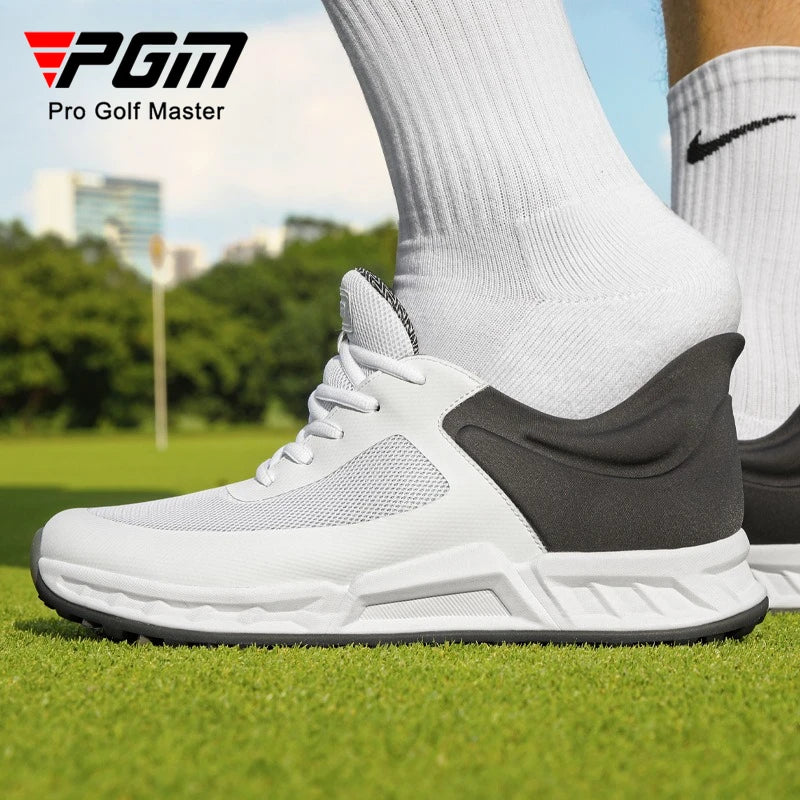 Men’s Breathable Golf Shoes – Anti-Slip Cushioned Spiked Waterproof Golf Sneakers