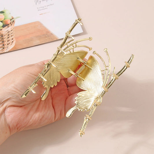 Women Vintage Painted Butterfly Hair Claw Clips