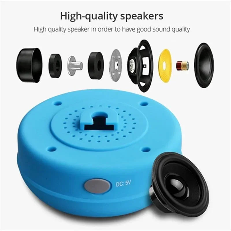 Enceinte de douche Bluetooth étanche avec lumières LED colorées 