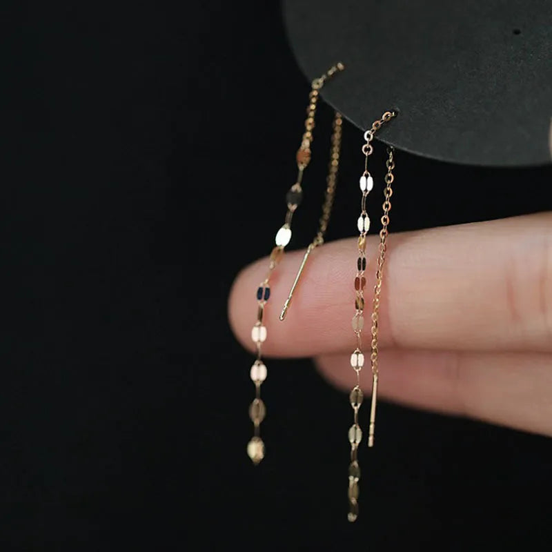Lange hängende Ohrringe mit Zirkonkristall-Ohrlinie für Damen
