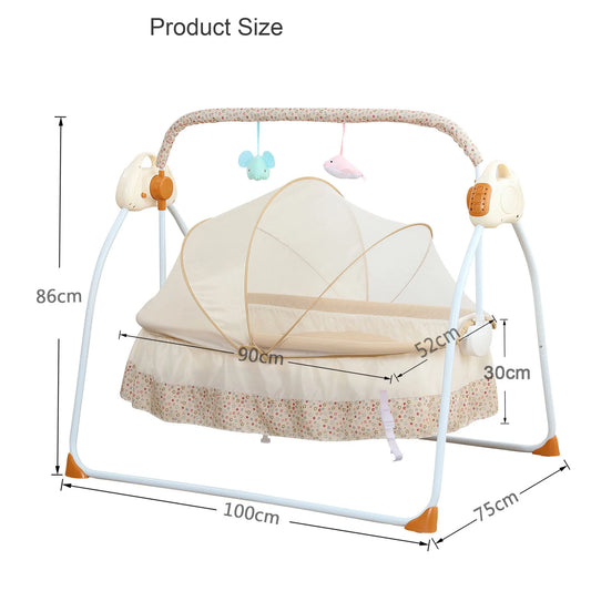 5 Gänge elektrisches Auto-Swing Babybett Wiege Schlafbett