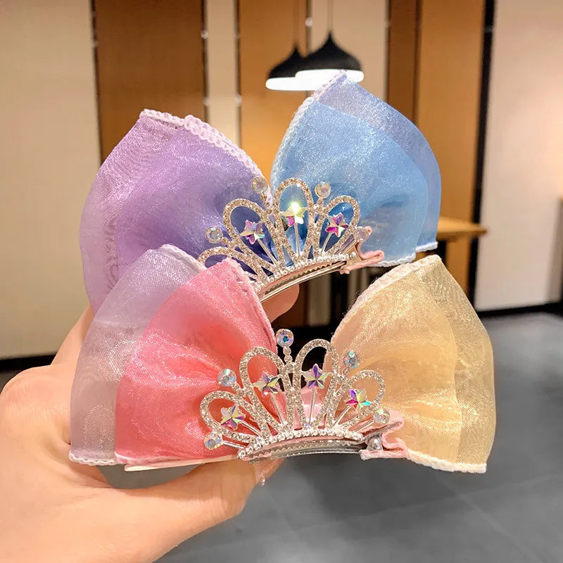 Kid's Pastel Barrette Rainbow Hair Bows