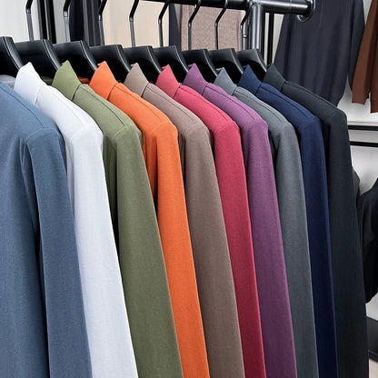 Herren-Polohemd aus reiner Baumwolle mit langen Ärmeln