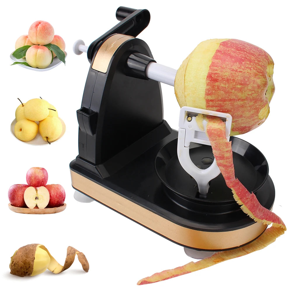 Handgekurbelter Multifunktions-Küchenschäler und -schneider für Kartoffeln, Äpfel und Obst