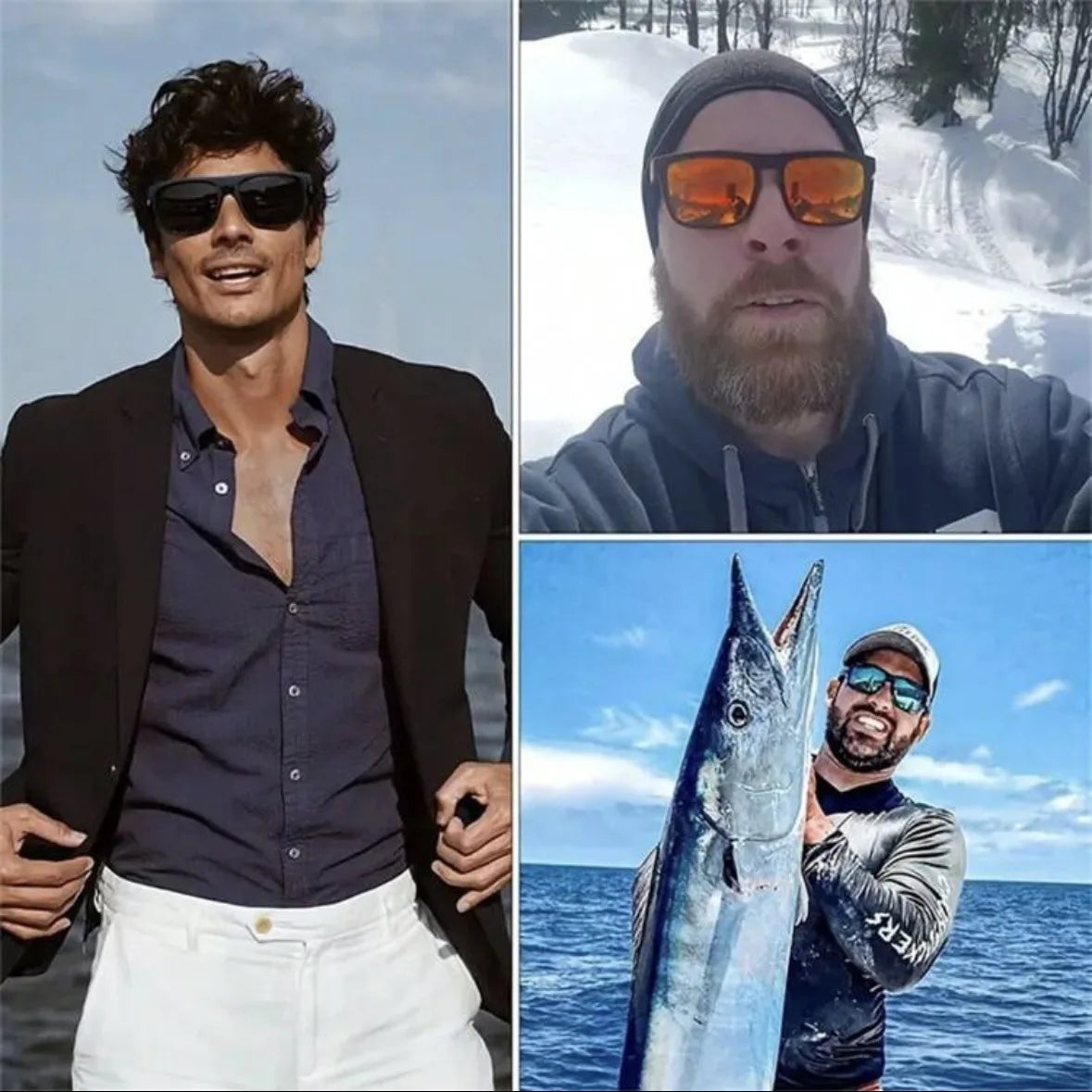 Ultraleichte rechteckige polarisierte photochrome Sonnenbrille