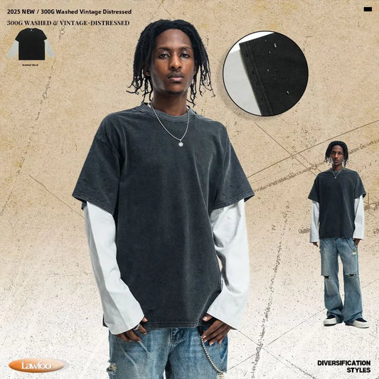 Japanese Streetwear Fake Two Sweatshirt