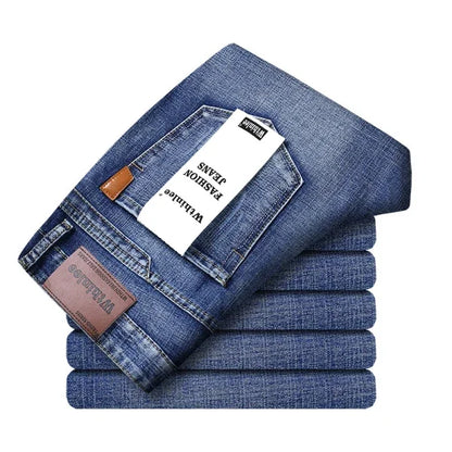 Men's Smart Straight Regular Blue Stretch Denim Jeans