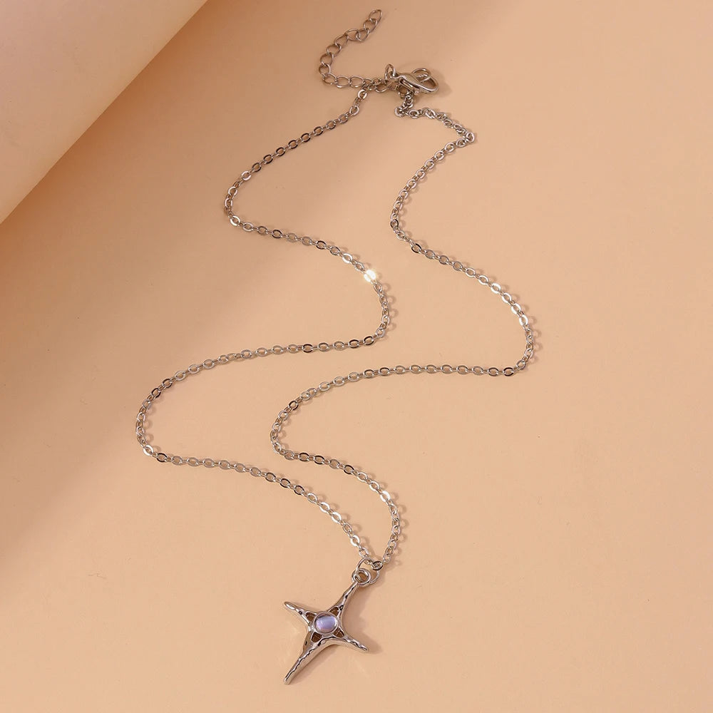 Silver Color Long Tassel Pendant Bow Necklaces