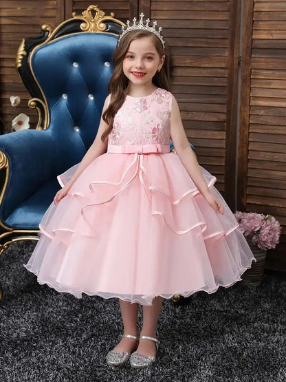 Robes d'été mi-longues pour filles de 4 à 6 ans