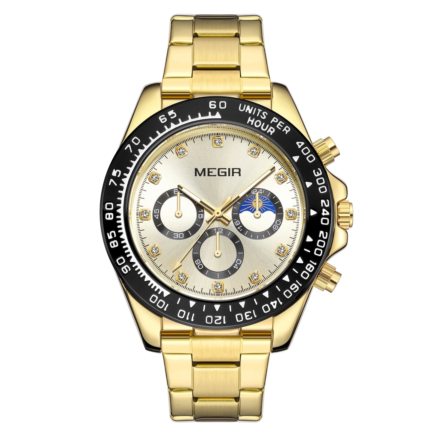 Herren-Quarzuhr aus Edelstahl – Wasserdichte Outdoor-Sportarmbanduhr mit Leuchtzifferblatt