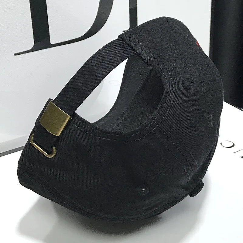 Baseballkappe mit Tigerstickerei – Unisex-Baumwoll-Snapback-Kappe