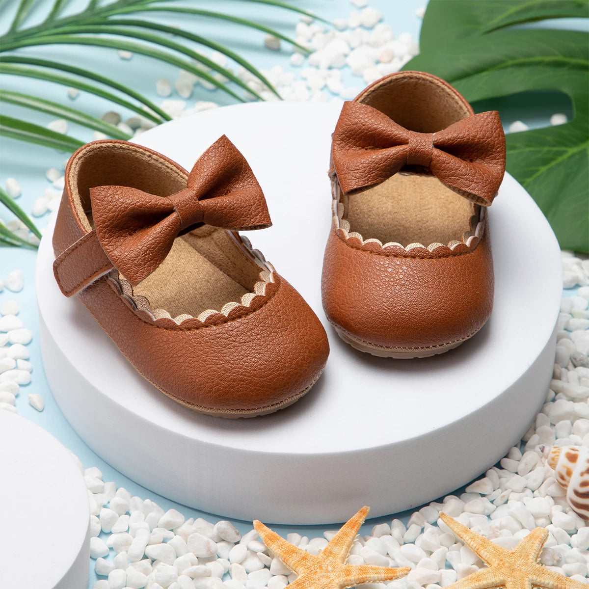 Rutschfeste Babybettschuhe mit Schmetterlingsknoten für Mädchen