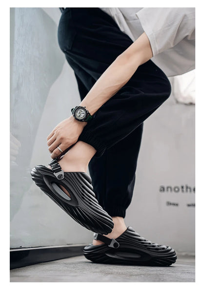 Baotou sabots pantoufles d'été à semelles épaisses