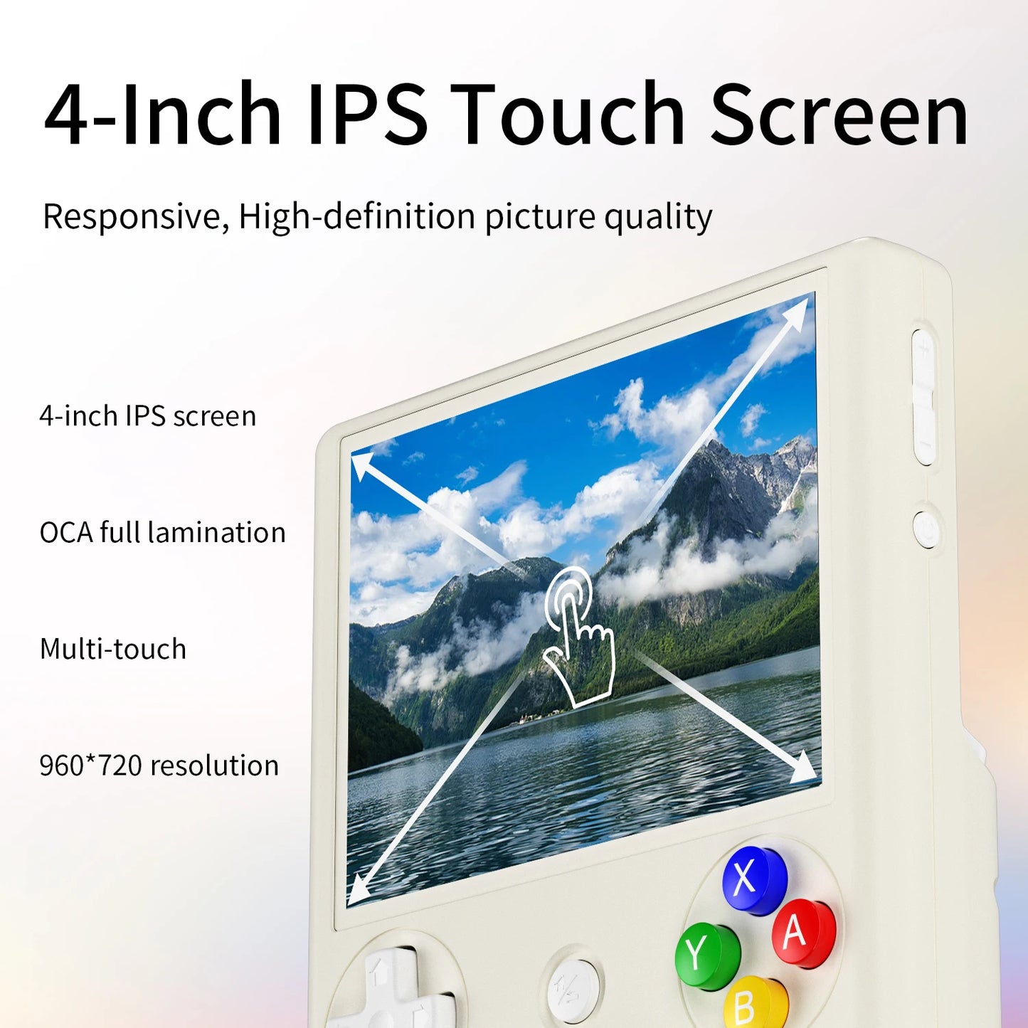 RG406V Handheld Game Console 4’’ IPS Touch Screen Android 13 Unisoc T820 64-bit Game Player 5500mAh RGB lighting