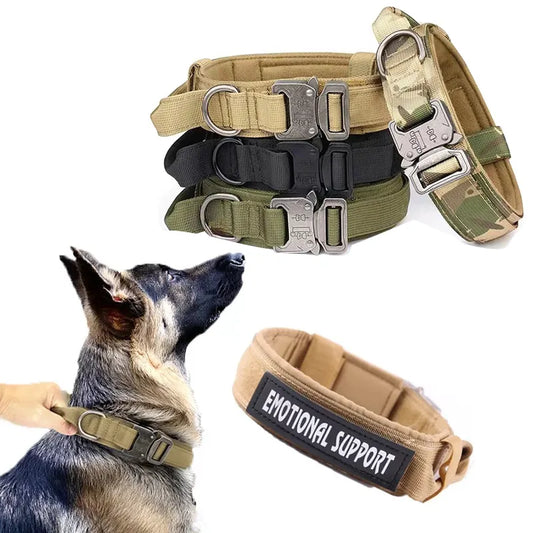 Collier de chien de police tactique - Collier de chien militaire réglable
