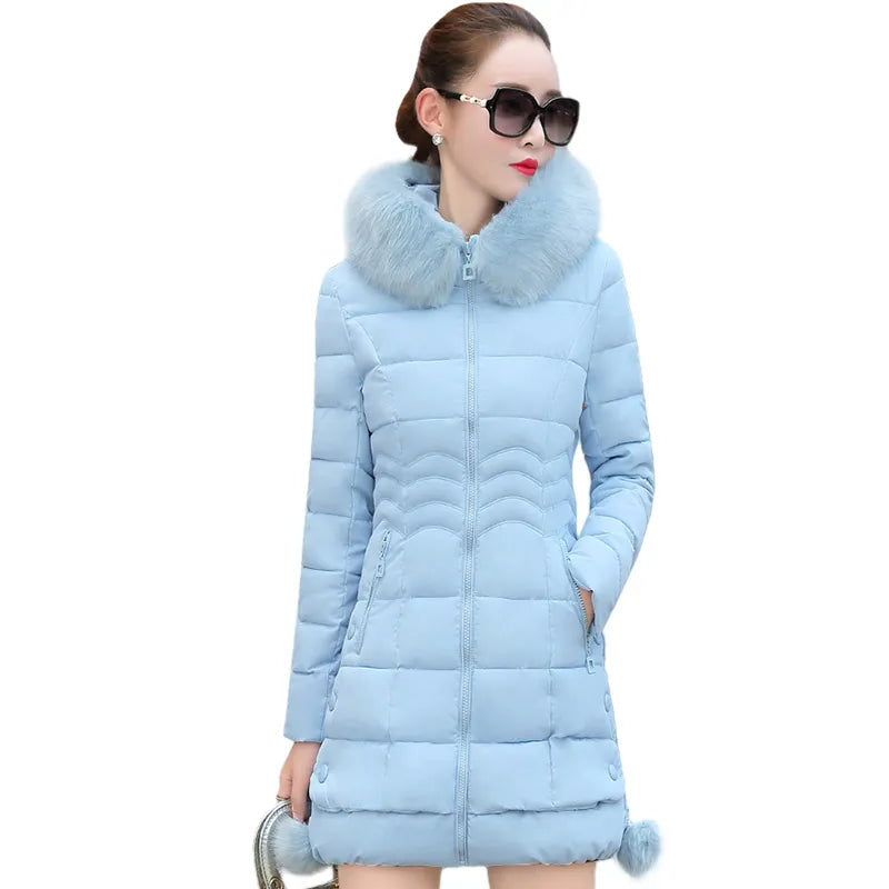 Hooded Winter Coat Fur Collar Jacket