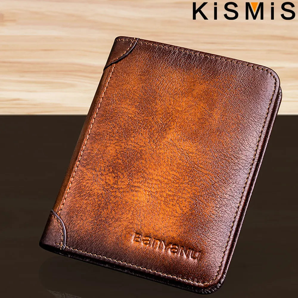 Genuine Leather RFID Blocking Wallet for Men – Slim Thin Bifold Short Wallet