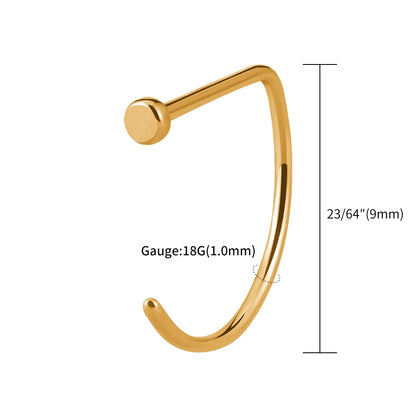 5PCS 20G Titanium Open D Shape Nose Ring Hoop