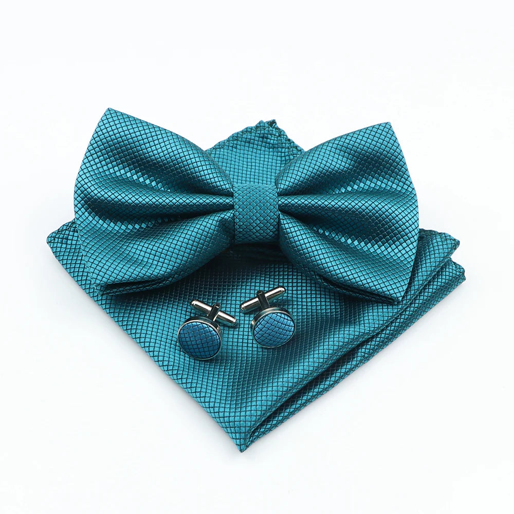 Men's Formal Pocket Square Cufflinks Polyester Bowtie