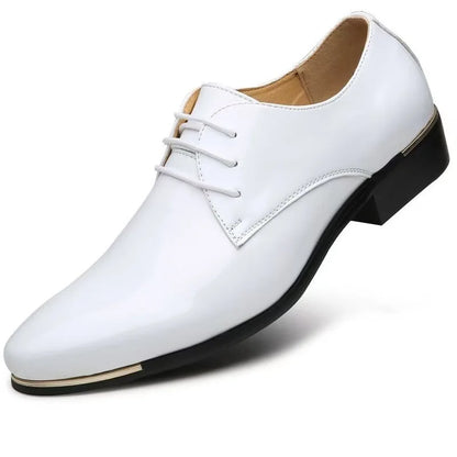 Chaussures habillées italiennes Oxford en cuir verni pour hommes