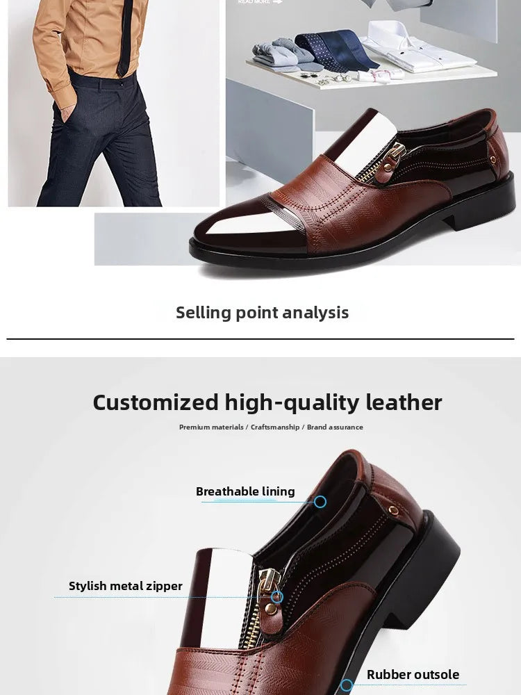 Chaussures formelles en cuir verni noir pour hommes