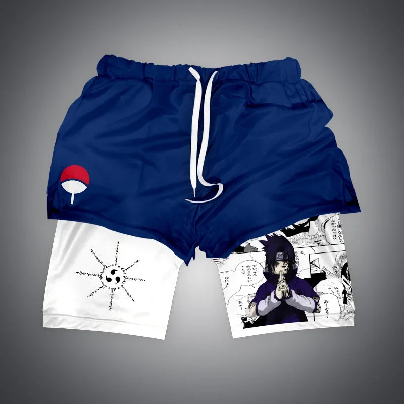 Dragon Ball & One Piece Anime Print Gym Shorts