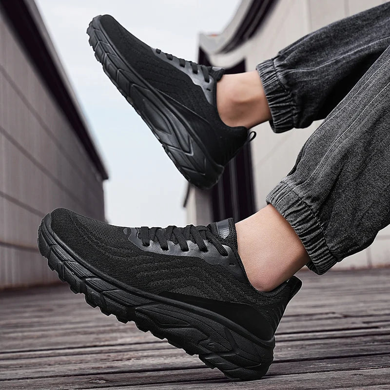 Schwarze, atmungsaktive, rutschfeste Damen-Laufschuhe