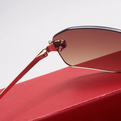 Randlose rechteckige Sonnenbrille für Damen