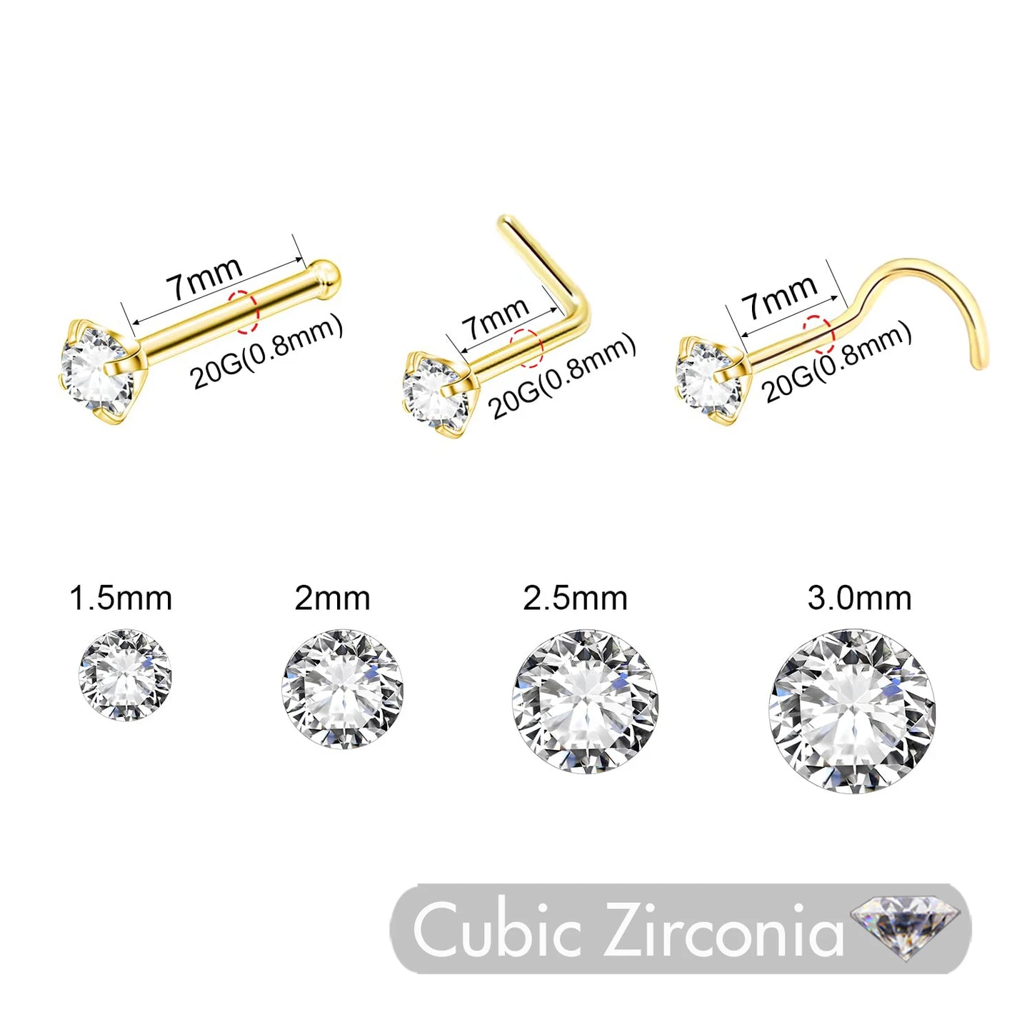 Kleine Nasenringe aus Edelstahl