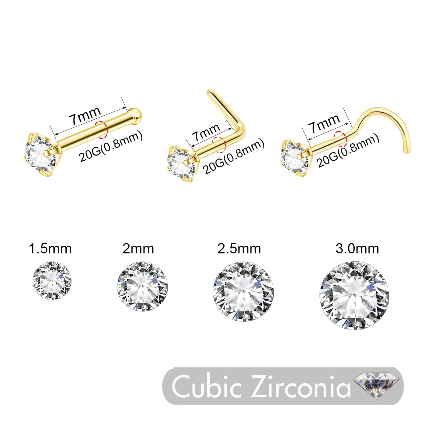 Kleine Nasenringe aus Edelstahl