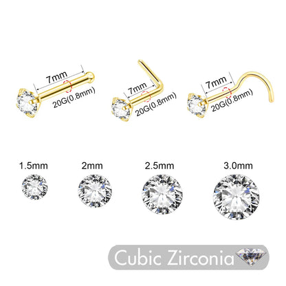 Kleine Nasenringe aus Edelstahl