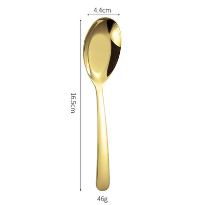 stainless steel flat spoon thickened eating spoon.