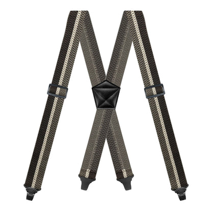 Heavy Duty Men’s Suspenders 3.8cm Wide X-Back Work Braces with 4 Strong Plastic Gripper Clasps – Adjustable Elastic Trouser Suspenders