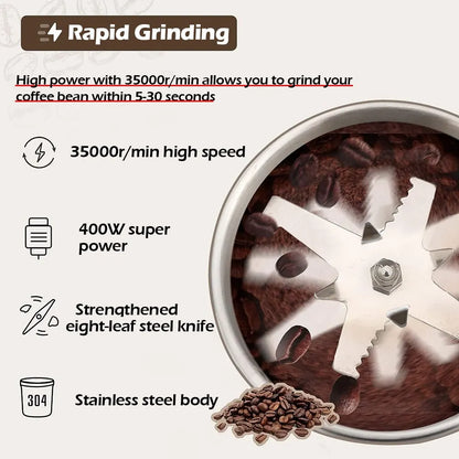 Moulin à grains de café électrique compact