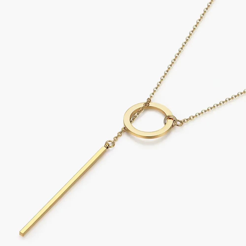 Women's Stainless Steel Pendant Drop Chain Necklace