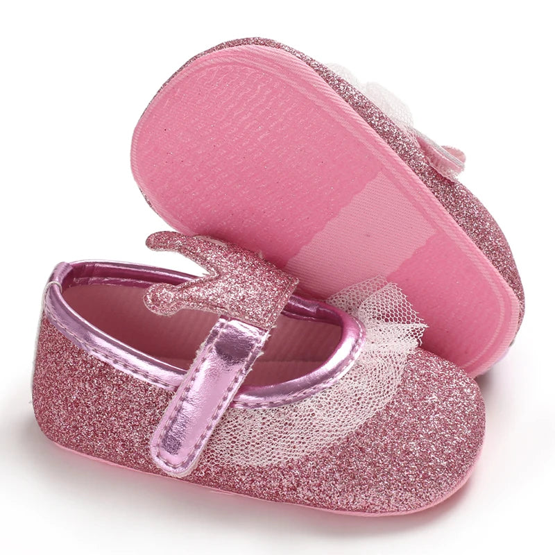 Chaussures bébé nouveau-né roses antidérapantes