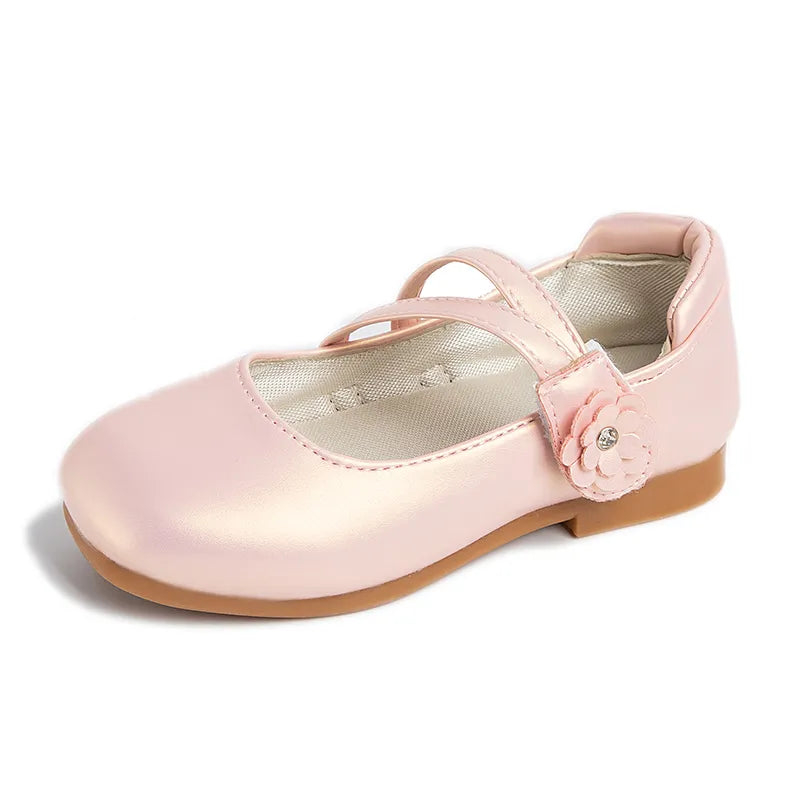 Princess Girls Leather Flowers Shoes