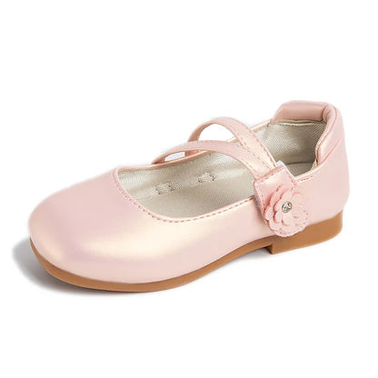 Chaussures à fleurs en cuir pour filles princesse