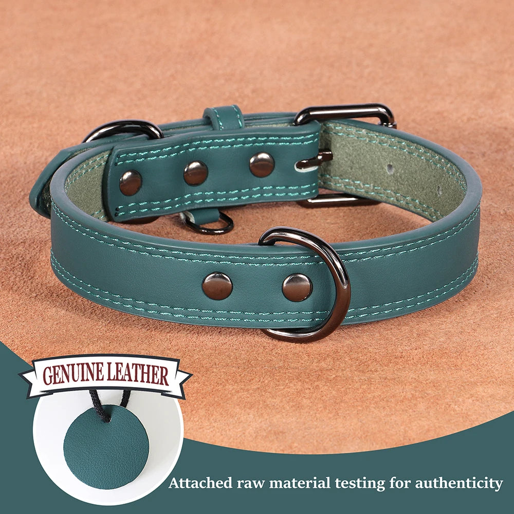 Soft Durable Adjustable Soft Padded Leather Dog Collars