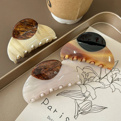 Large Color-Block Acetate Hair Claw Clip