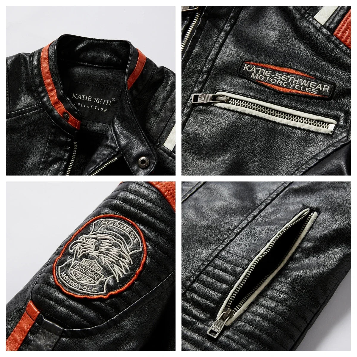 Stylish Slim Fit PU Leather Motorcycle Jacket