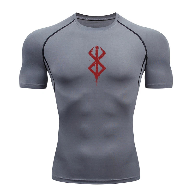 Kurzarm-Kompressionsshirt für Herren – Sportliches Rashguard-T-Shirt für Fitnessstudio und Training