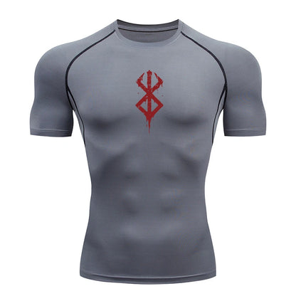 Kurzarm-Kompressionsshirt für Herren – Sportliches Rashguard-T-Shirt für Fitnessstudio und Training