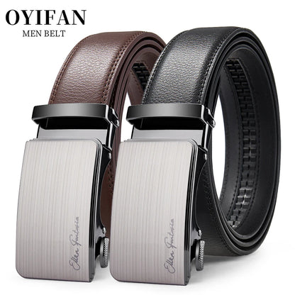 Men's Designer Automatic Alloy Buckle Leather Belts