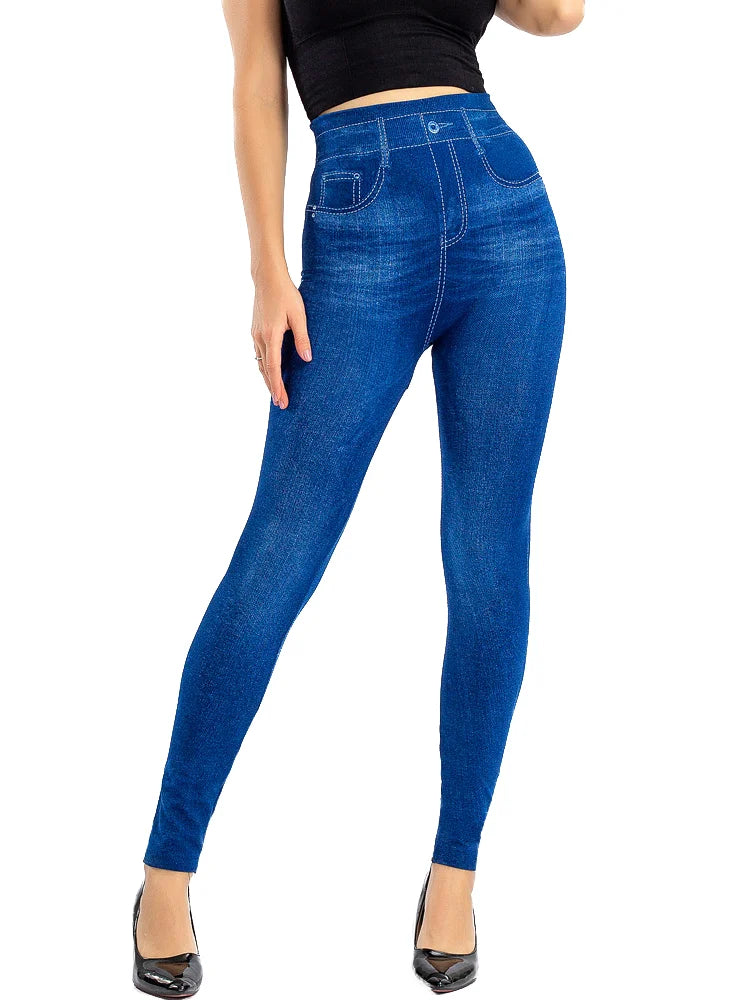 Women's Gym Leggins High Waist Elastic Butterfly Pritned Pencil Jeans