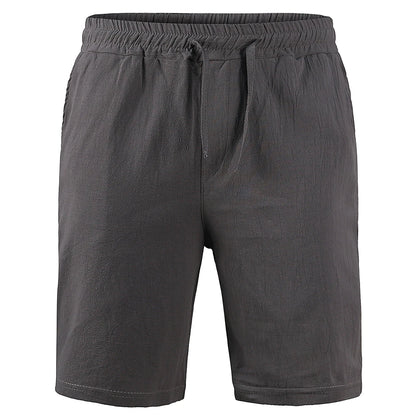 Men's Casual Cotton-Linen Drawstring Shorts
