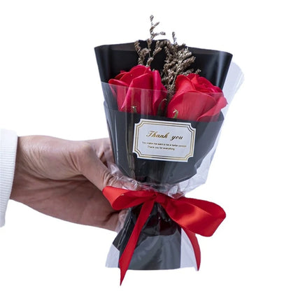 Seifenrosenstrauß Valentinstagsgeschenk - Rosenblumenstrauß Hände Hochzeitsgeschenke